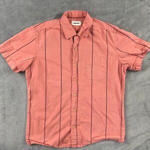 Taylor Stitch Shirt Mens 40 Pink Hawthorne Striped Organic Cotton S/S 2204SSHRS